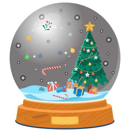 Christmas snow globe  Illustration