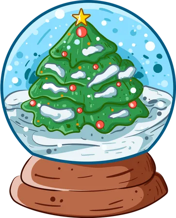 Christmas Snowball Globe Illustration Illustration