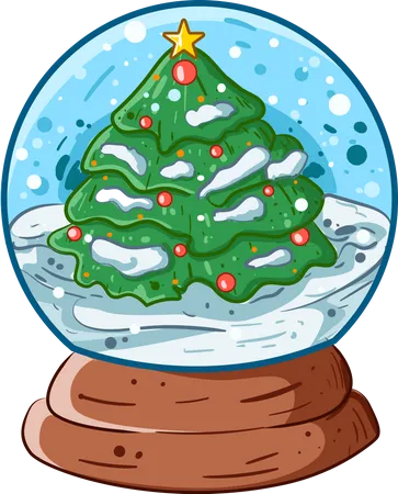 Christmas snowball globe  Illustration