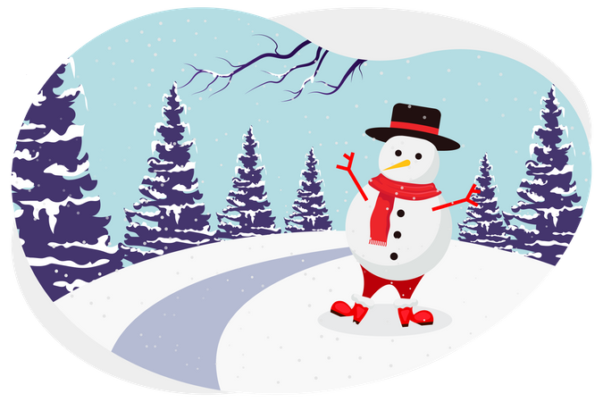 Christmas snowman  Illustration