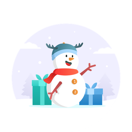 Christmas Snowman  Illustration