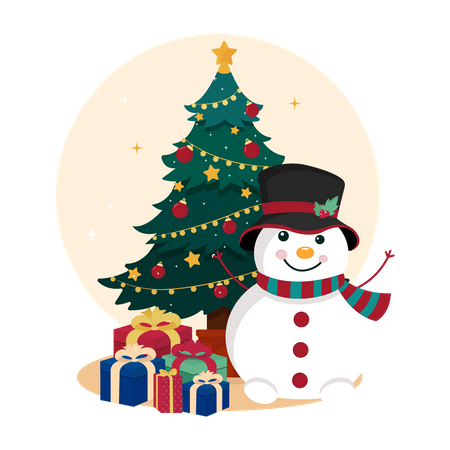 Christmas snowman  Illustration