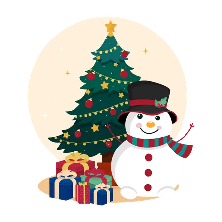 Christmas snowman  Illustration