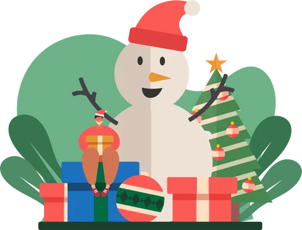 Christmas Snowman  Illustration