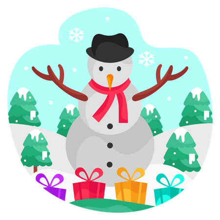 Christmas snowman  Illustration