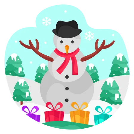 Christmas snowman  Illustration