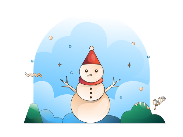 Christmas Snowman  Illustration