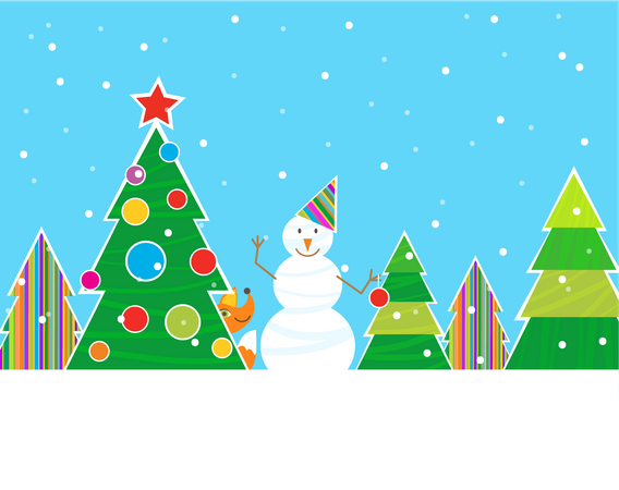 Christmas Snowman  Illustration