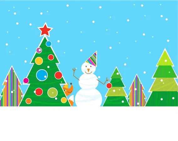 Christmas Snowman  Illustration