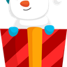 illustration for christmas snowman with gift