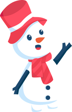 Christmas Snowman with Hat  Illustration