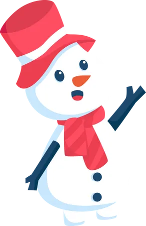 Christmas Snowman with Hat  Illustration