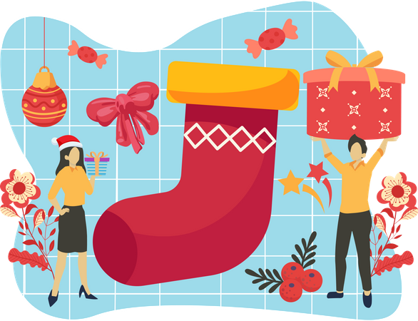 Christmas sock  Illustration