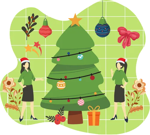 Christmas tree decoration Illustration
