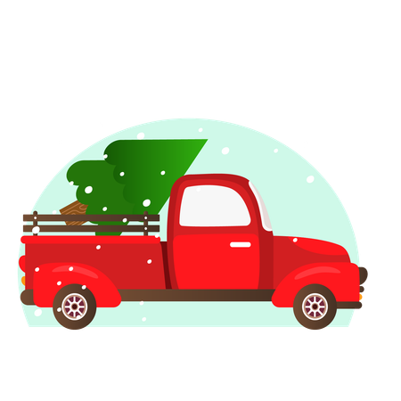 Christmas tree delivery  Illustration
