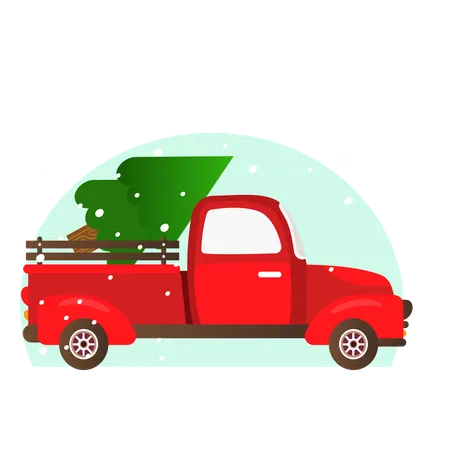 Christmas tree delivery  Illustration