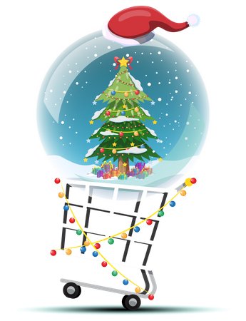 Christmas tree in crystal balls Illustration