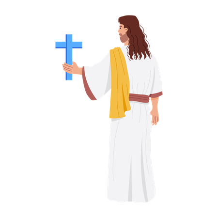 Christus hält Kreuz  Illustration