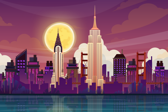 Chrysler Building et Empire State Building  Illustration