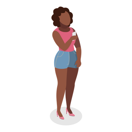 Chubby girl wearing summer wear  Illustration