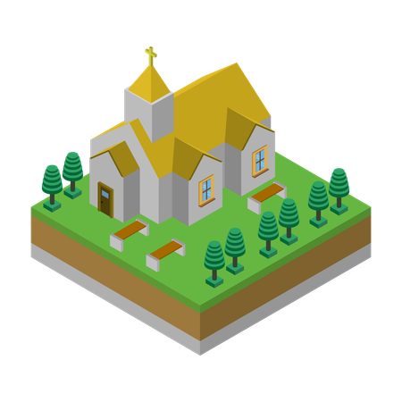 Church Building  Illustration