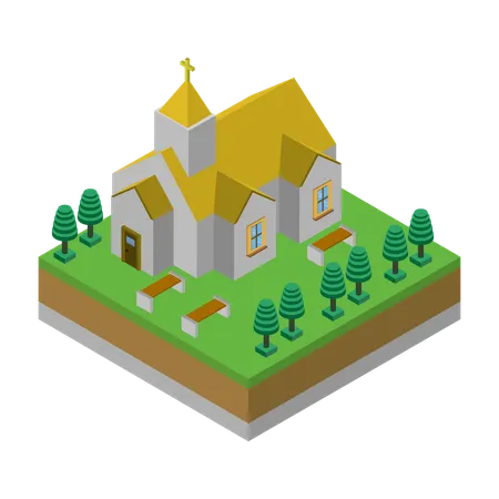 Church Building  Illustration