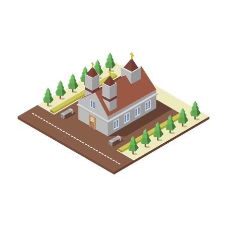 Church Building  Illustration