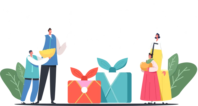 Chuseok Toke Tradição Coreana Celebração do Dia de Ação de Graças Asiático  Ilustração
