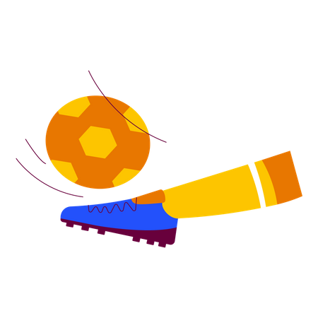 Chutar futebol  Ilustração