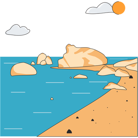 Chypre - Petra tou Romiou (Rocher d'Aphrodite)  Illustration