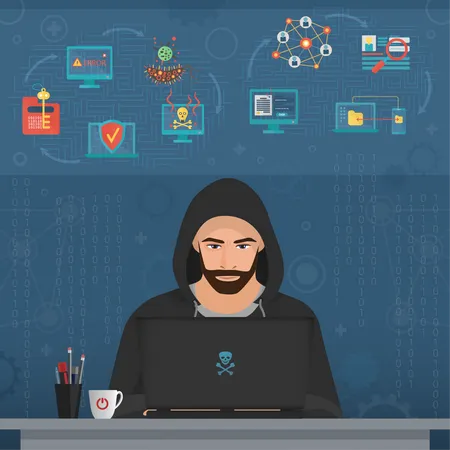 Hacker cibernético  Ilustración