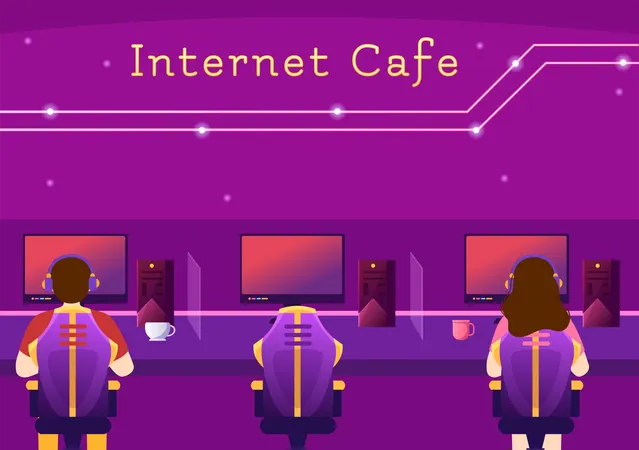Café internet  Ilustración