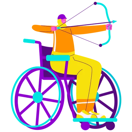 Cible de tir à l'arc pour handicapés  Illustration