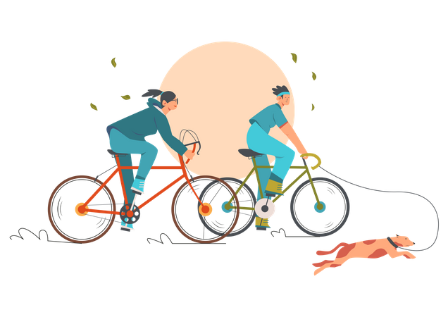 Andar de bicicleta  Ilustração