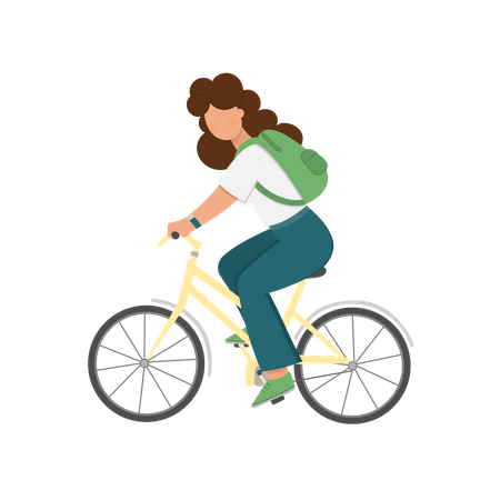 Mulheres andando de bicicleta  Ilustração