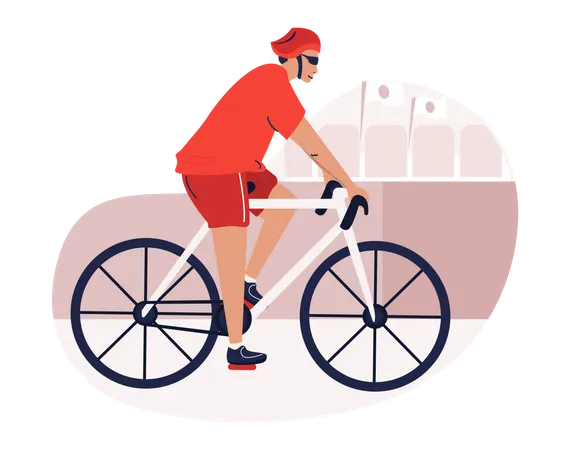 Ilustracion Del Ciclista Masculino Para El Concepto De Los Juegos Olimpicos De Tokio Ilustración