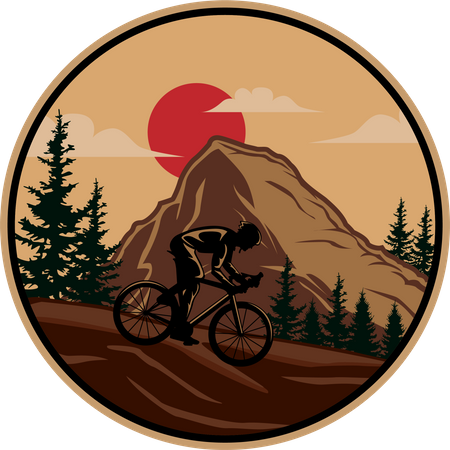 Ciclista de montaña  Ilustración