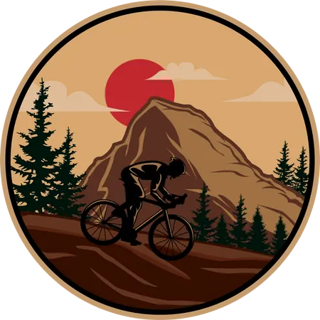 Ciclista de montaña  Ilustración