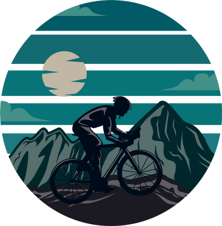 Ciclista de montanha  Ilustração