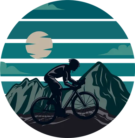 Ciclista de montanha  Ilustração