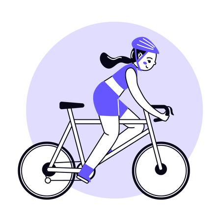 Mulher ciclista  Ilustração