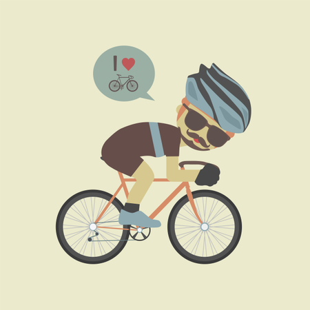 Ciclista Hipster  Ilustração