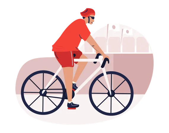 Ciclista masculino  Ilustração