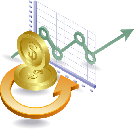 Ciclo de crecimiento del negocio financiero  Ilustración