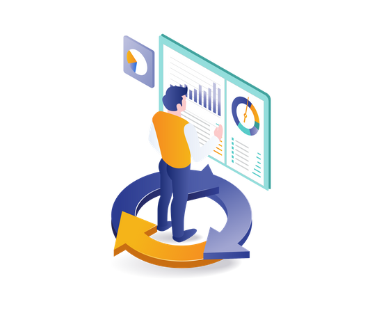 Ciclo de datos de análisis empresarial  Ilustración