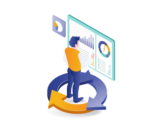 Ciclo de datos de análisis empresarial  Ilustración