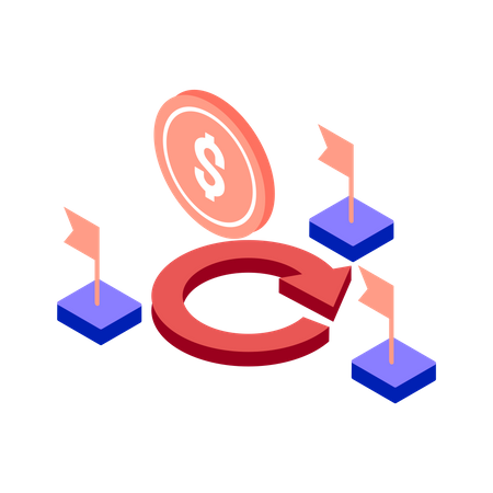 Ciclo de negócios de recessão  Ilustração