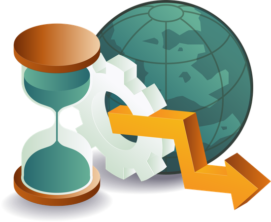 Ciclo temporal de crecimiento empresarial mundial  Illustration