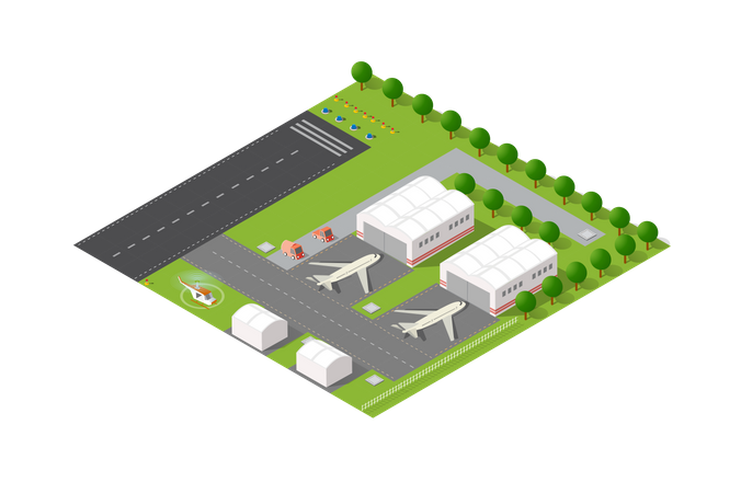 Aeroporto internacional da cidade  Ilustração