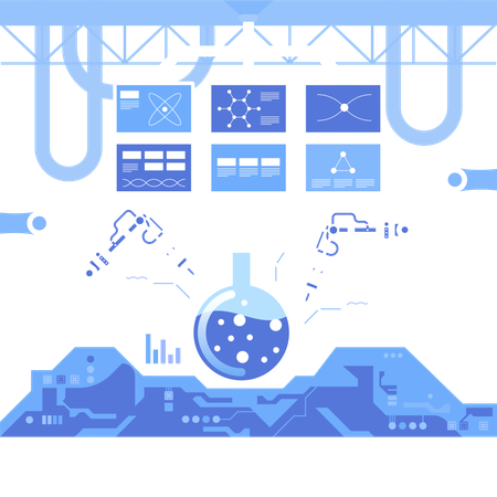 Laboratório de química de ciências  Ilustração